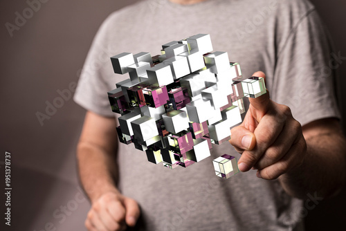 A person interacting with a...