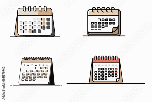 minimal calendar page on desk