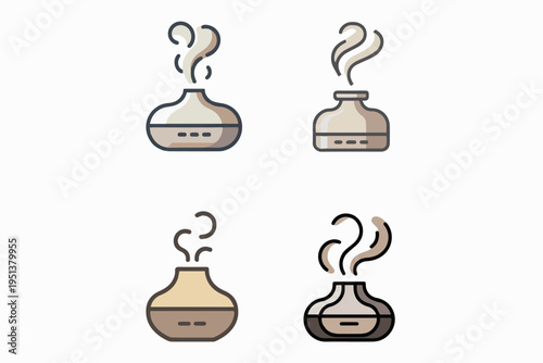 minimal aroma diffuser emitting soft lines