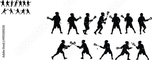 This silhouette collection perfectly captures the dynamic movement of lacrosse. Here is the SEO-optimized title and organized keyword list for your Adobe Stock submission.