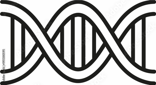 ​Minimalist DNA helix icon for biotechnology and genetic research medical symbol and white alphabet