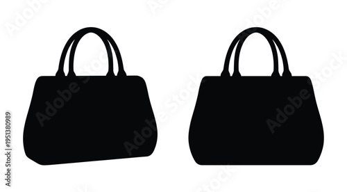 Two black handbags displayed against a white background a striking silhouette