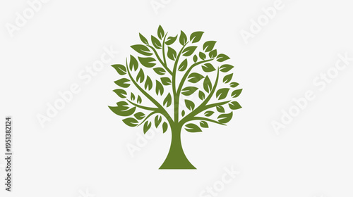 Green tree vector illustration isolated on white background symbol of growth