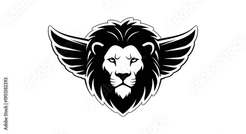 Bold winged lion graphic design for logos emblems or branding purposes