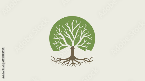 Abstract tree illustration graphic design element for nature and environment concepts