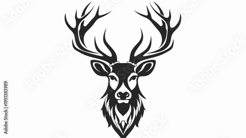 Stunning deer head silhouette illustration for design projects and concepts
