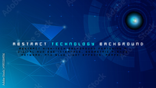 Futuristic Abstract Technology Background with Hexagonal HUD Interface