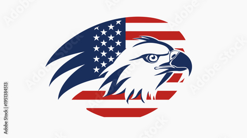 American eagle illustration with us flag element for patriotic design