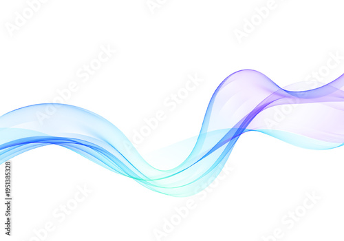Soft gradient transparent wave background. Colorful flowing wavy lines of smoke.