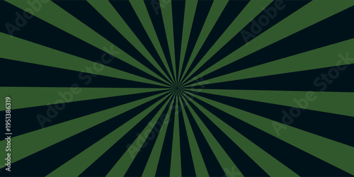 Retro horizontal background with bright rays in the center. Rotating spiral stripes. Sunburst or solar burst retro background. Vector illustration.