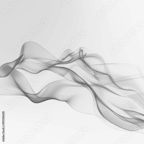 Light smoke curls flow gracefully forming abstract lines on transparent background. The texture is smooth and subtle. Great for minimalist design work. PNG