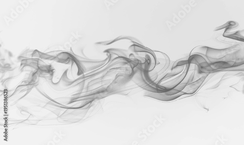 Realistic smoke swirls in dynamic motion forming abstract shapes on transparent background. The movement is fluid and continuous. Ideal for modern visuals. PNG
