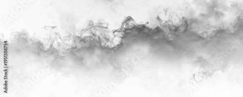 Dense dark smoke forms a soft cloud with smooth edges on transparent background. Its volume appears three dimensional. Ideal for visual effects. PNG