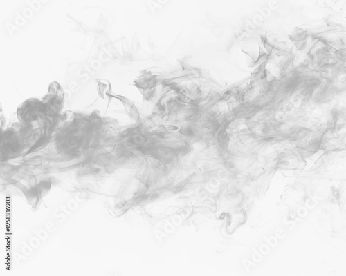 Soft white clouds of smoke gather and disperse creating a dynamic composition on transparent background. The motion feels organic. Ideal for creative work. PNG