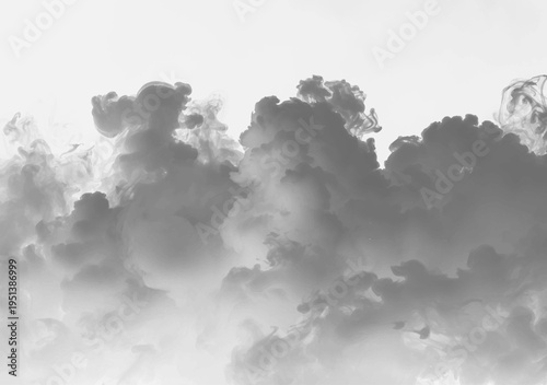 Thick rolling smoke moves in layered waves creating depth and volume on transparent background. The shading enhances realism. Perfect for dramatic visuals. PNG
