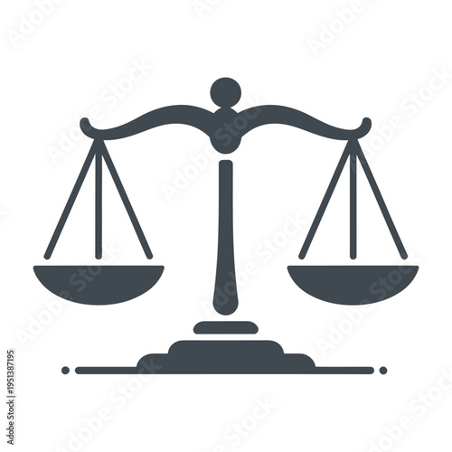Vector of a balanced scale symbolizing justice and fairness