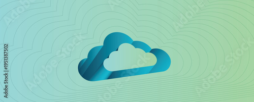 Retro cloud concept technology background and network security pattern