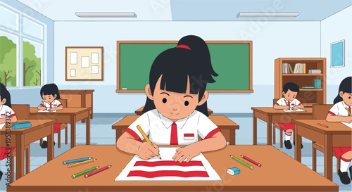 Flat vector illustration cartoon