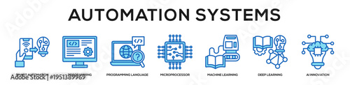 Blue - Automation Systems web banner icon vector illustration concept
