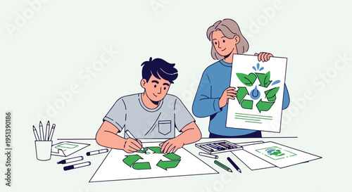 Flat vector illustration cartoon