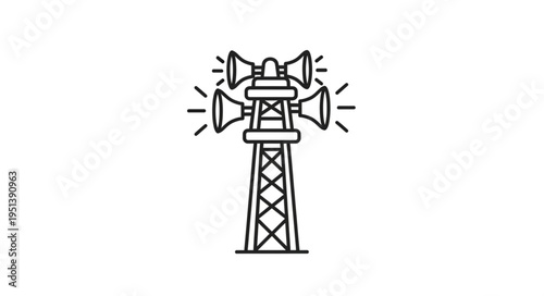 Emergency Siren Tower Warning System Alert Sound.