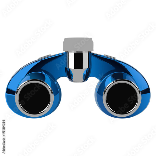 Black binoculars isolated on a white background for viewing and searching objects.