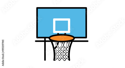 Basketball hoop with orange rim.