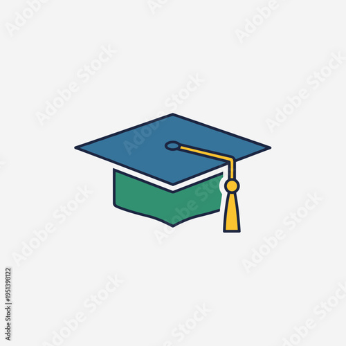 Graduation Cap Icon Academic Symbol.