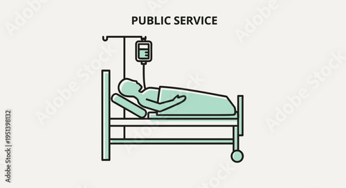 Patient lying in hospital bed.