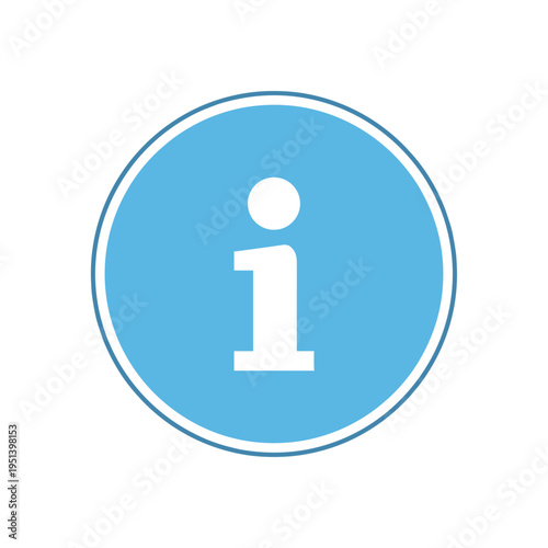 Information icon on blue circle.