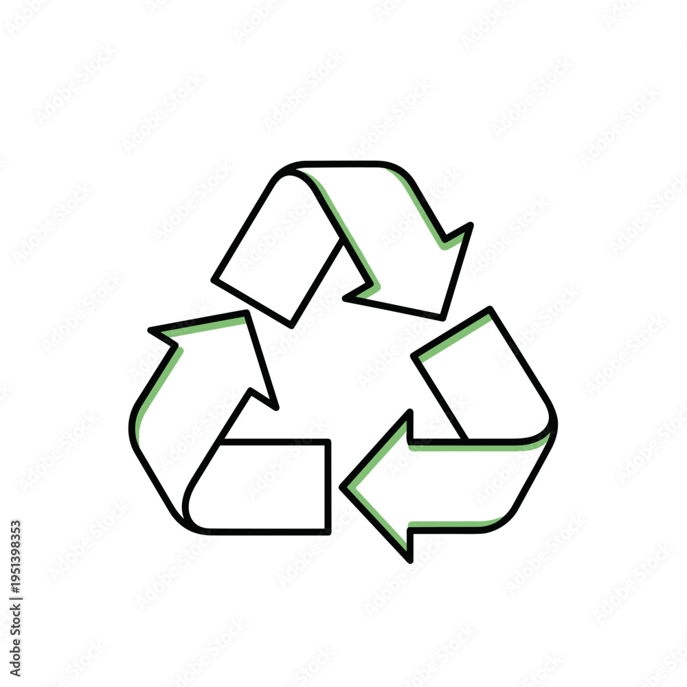 Fototapeta premium Recycling symbol made of arrows.