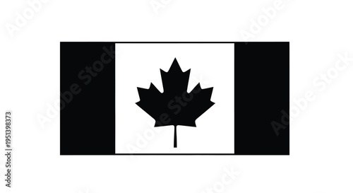 Canadian flag with a striking maple leaf silhouette