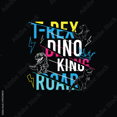 Dinosuar vector illustration with slogan typography.eps