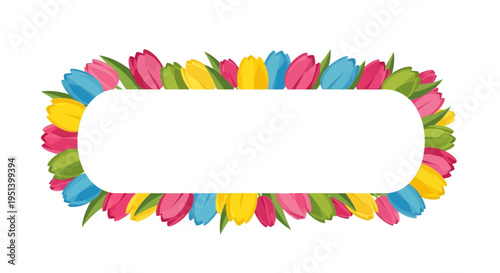 Colorful Feather Frame Border Oval Ring For Design. Vector Illustrations. EPS Editable
