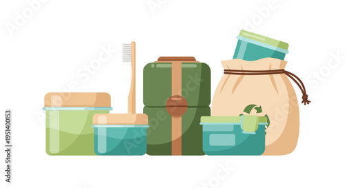 Assortment of Containers and Bottles in Various Shapes. Vector Illustrations. EPS Editable