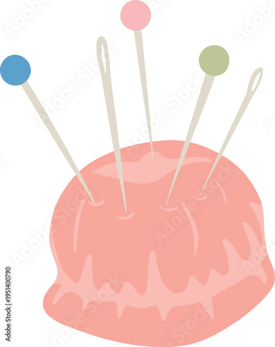 Cute Pin Cushion Sewing Illustration