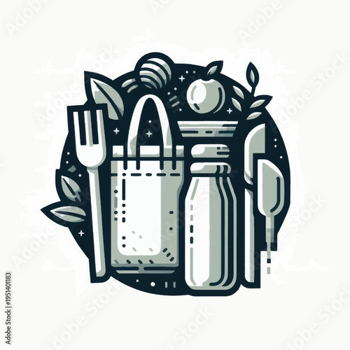 Illustration of Utensils and Kitchen Accessories.