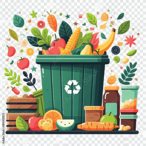 Recycling Bin Full of Fresh Produce.