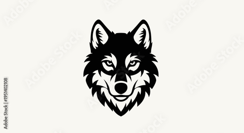 Black and white wolf head illustration 1.