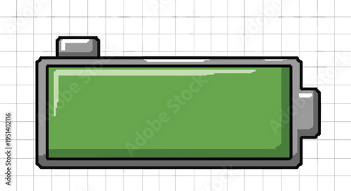 Green battery icon with grey outline.
