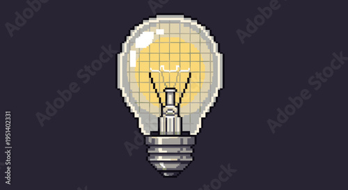 Pixel art light bulb icon.