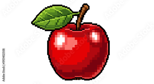 A single red shiny apple.