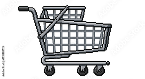 Shopping cart on four wheels.