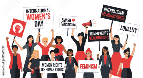 Womens Rights Activists Protesting for Equality.