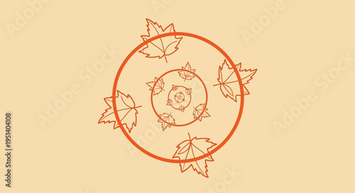 Autumn Leaf Spiral Pattern Graphic Design