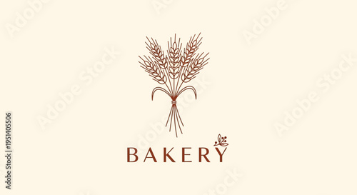 Bakery Logo Design with Wheat Stalks and Elegant Font