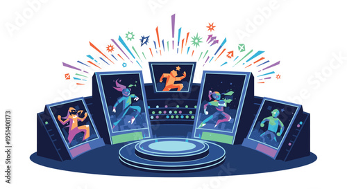 Mobile Phones Displaying Fitness and Dance Videos.