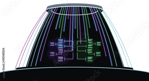 Futuristic Circuit Board Illuminated Neon Lights.