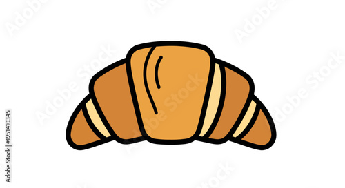 Freshly Baked Golden Croissant Pastry Isolated White Background