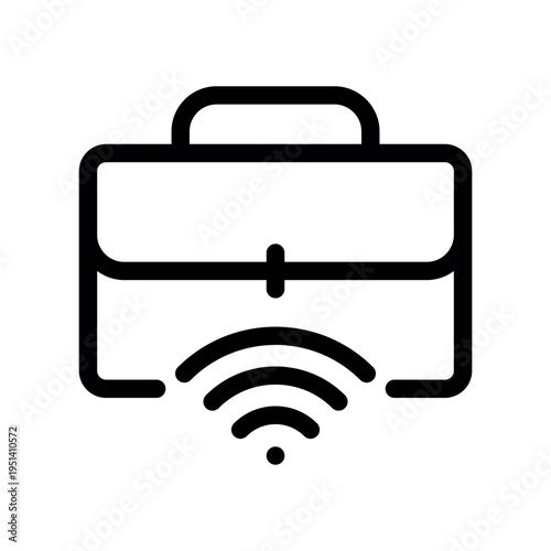 Wireless Business Portfolio Icon Representing Smart Management